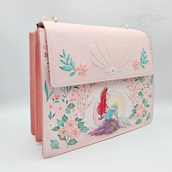 Loungefly Disney The Little Mermaid Ariel Floral Crossbody Bag - Picture 3 of 12